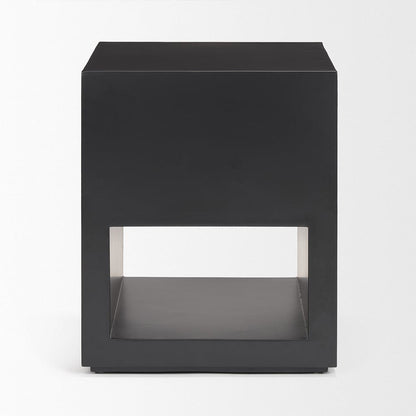 Mercana - Vondra Matte Black Metal w/ Open Shelves Side table - 71053 view 3