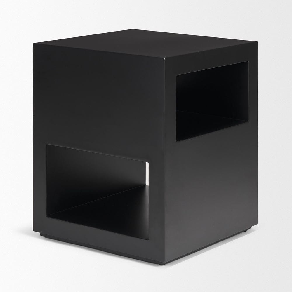 Mercana - Vondra Matte Black Metal w/ Open Shelves Side table - 71053 view 4