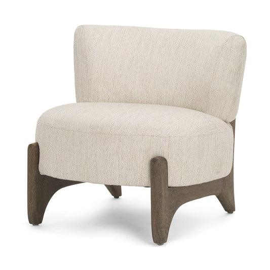 Mercana - Vyra Dark Brown Wood w/ Cream Fabric Accent Chair - 71017 view 1