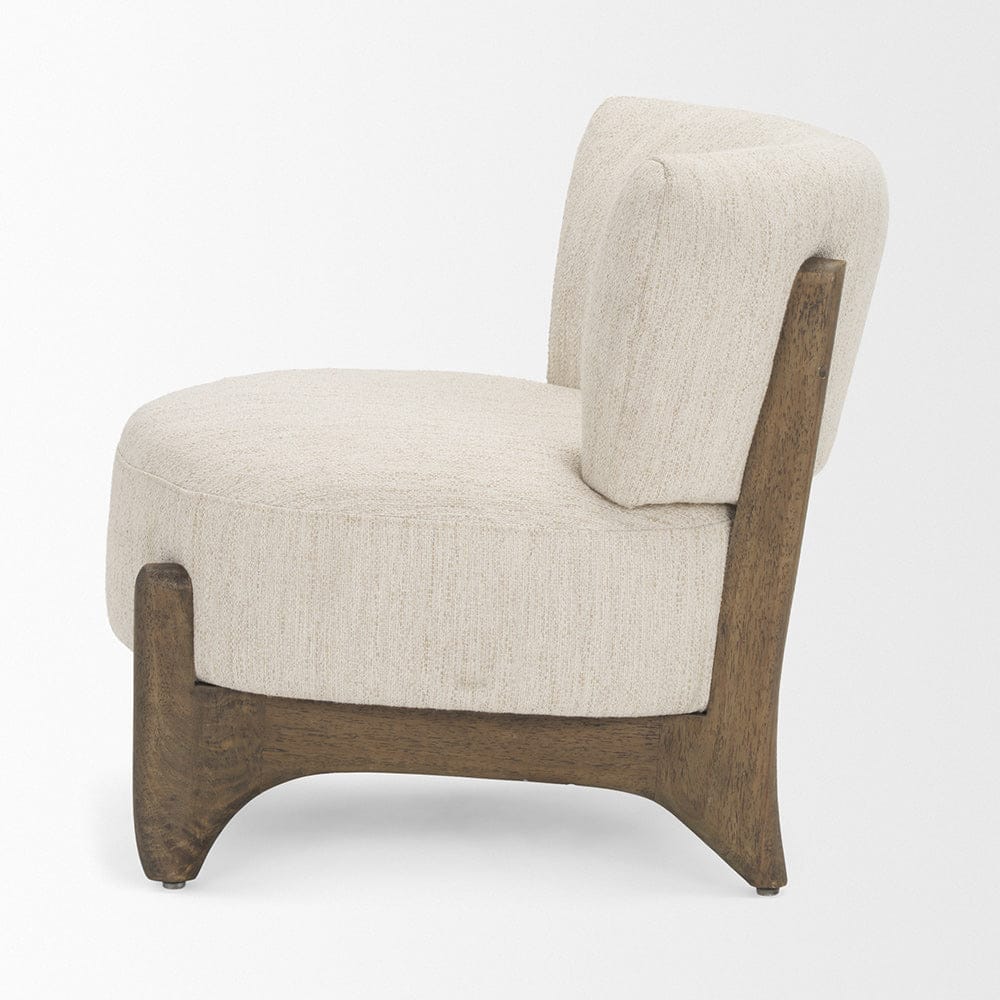 Mercana - Vyra Dark Brown Wood w/ Cream Fabric Accent Chair - 71017 view 3