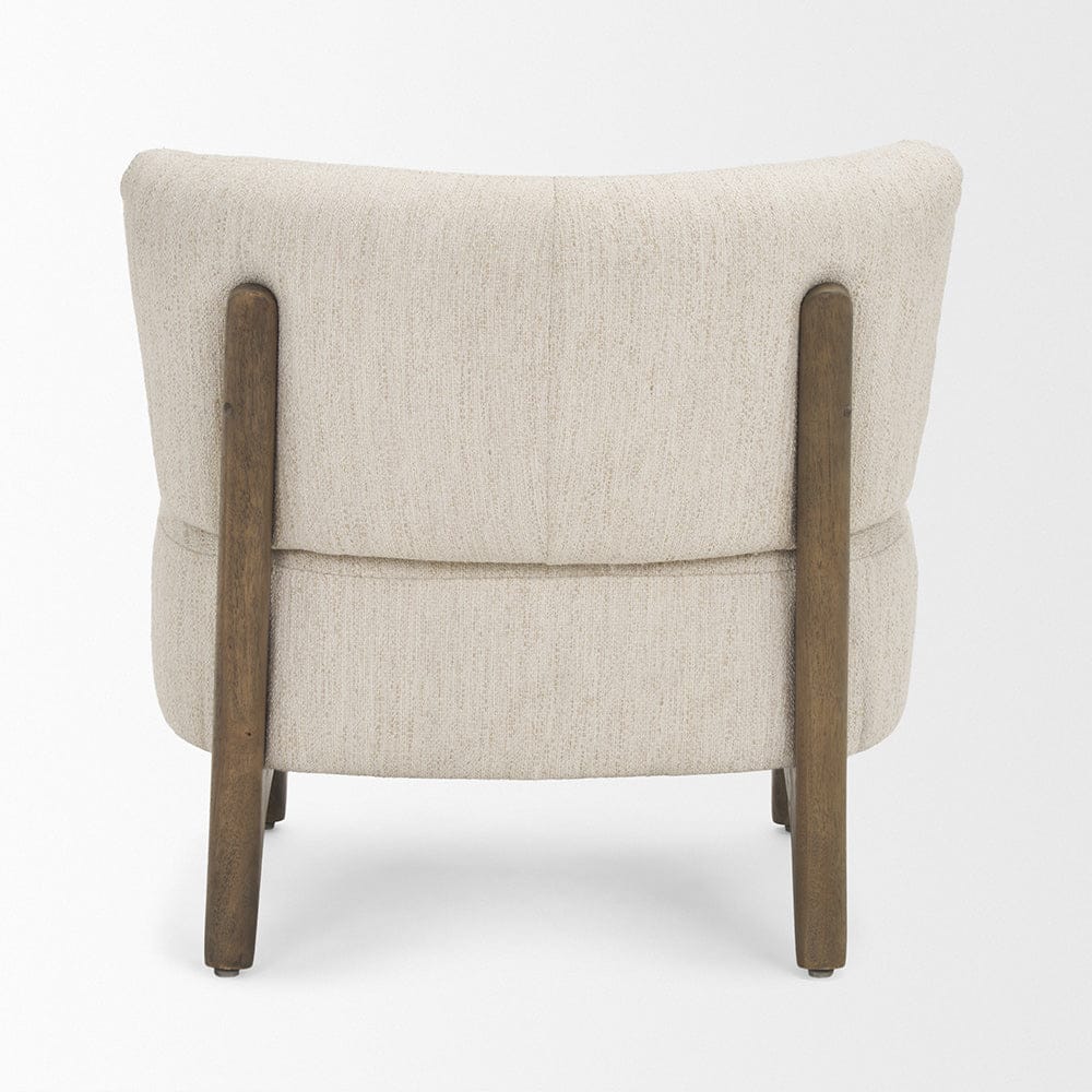 Mercana - Vyra Dark Brown Wood w/ Cream Fabric Accent Chair - 71017 view 4