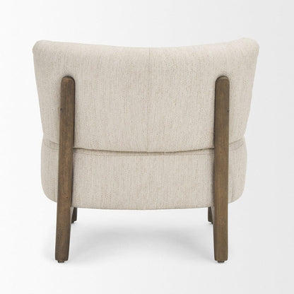 Mercana - Vyra Dark Brown Wood w/ Cream Fabric Accent Chair - 71017 view 4