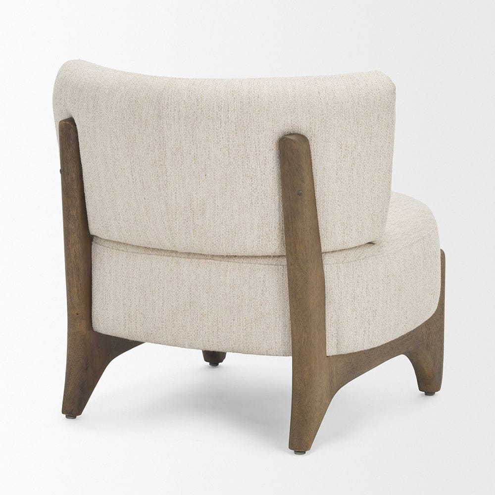Mercana - Vyra Dark Brown Wood w/ Cream Fabric Accent Chair - 71017 view 5