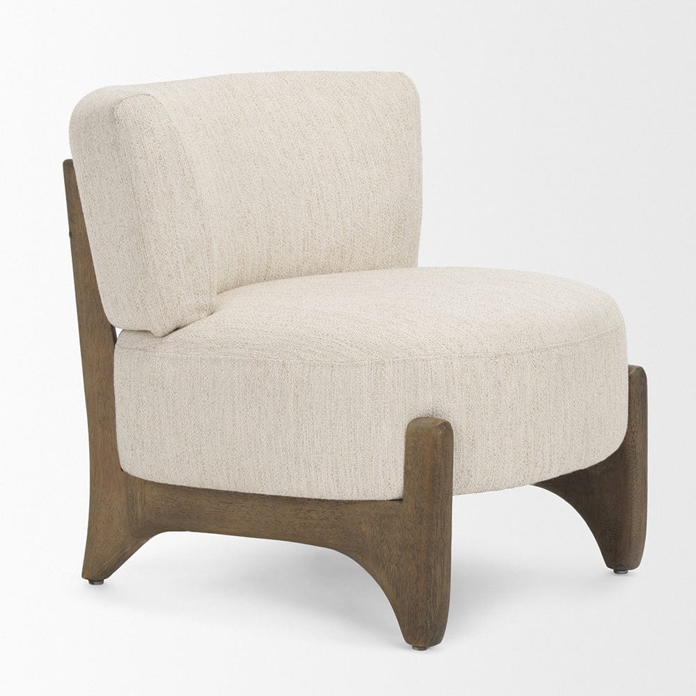 Mercana - Vyra Dark Brown Wood w/ Cream Fabric Accent Chair - 71017 view 6
