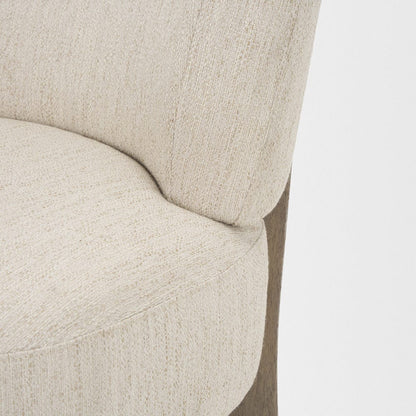 Mercana - Vyra Dark Brown Wood w/ Cream Fabric Accent Chair - 71017 view 8