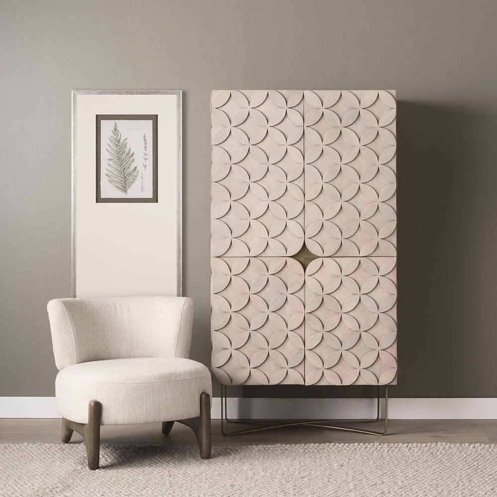 Mercana - Vyra Dark Brown Wood w/ Cream Fabric Accent Chair - 71017 view 12