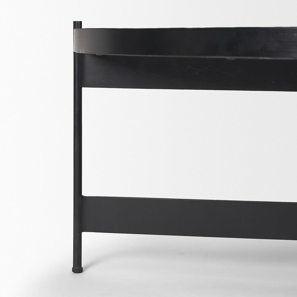 Mercana - Wade Travertine Marble w/ Matte Black Metal Coffee Tables - 71042-AB view 8