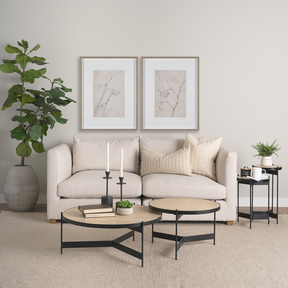 Mercana - Wade Travertine Marble w/ Matte Black Metal End Tables - 71043-AB view 11