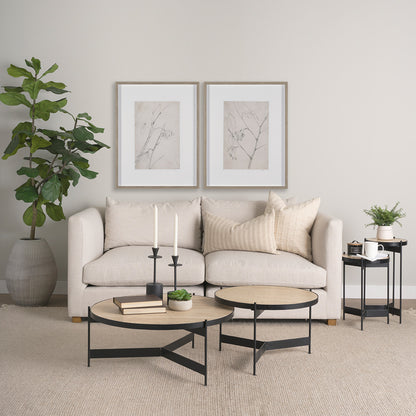 Mercana - Wade Travertine Marble w/ Matte Black Metal End Tables - 71043-AB view 11