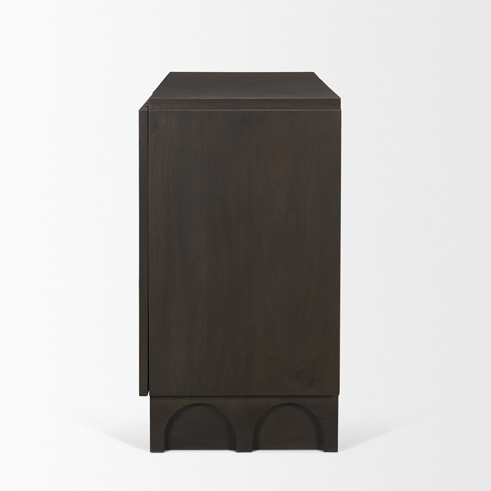 Mercana - Wagner Dark Brown Wood w/ Arched Design Accent Cabinet - 71040 view 3
