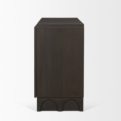 Mercana - Wagner Dark Brown Wood w/ Arched Design Accent Cabinet - 71040 view 3