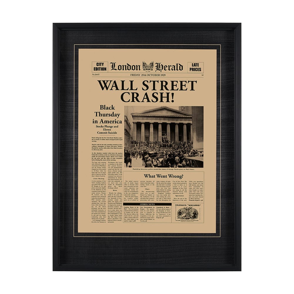 Mercana - Wall Street Crash by Vintage Collection Hand Embelished Textured Framed Art Photo Matted under Glass - 8896 view 1