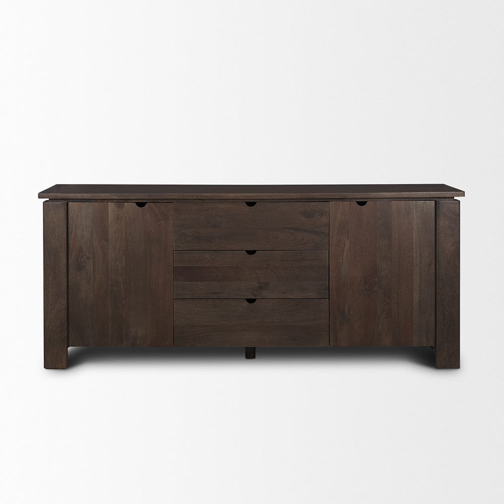 Mercana - Wallen 2 Door Solid Dark Brown Wood w/ 3 Drawers Sideboard - 71010 view 2