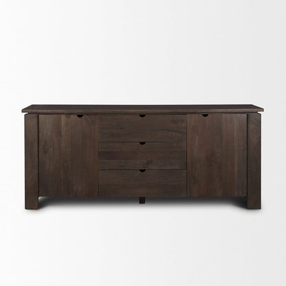 Mercana - Wallen 2 Door Solid Dark Brown Wood w/ 3 Drawers Sideboard - 71010 view 2