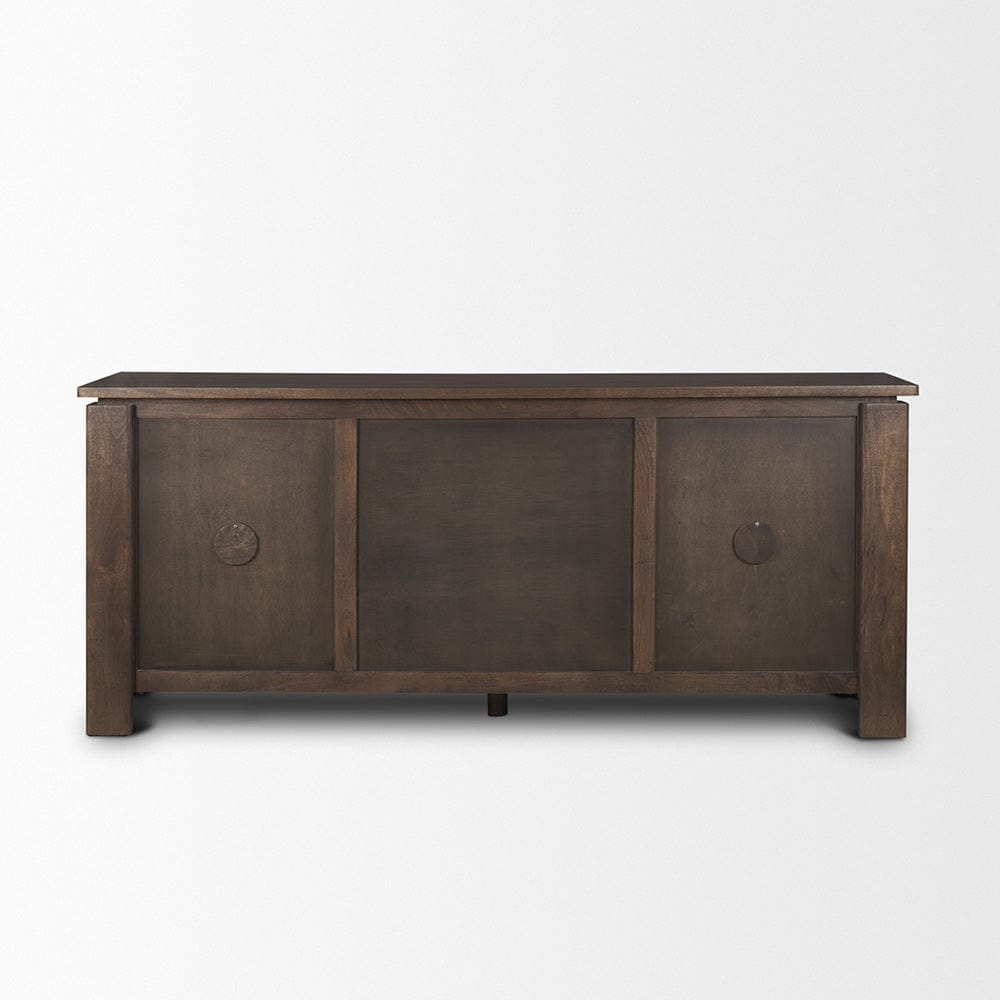 Mercana - Wallen 2 Door Solid Dark Brown Wood w/ 3 Drawers Sideboard - 71010 view 4