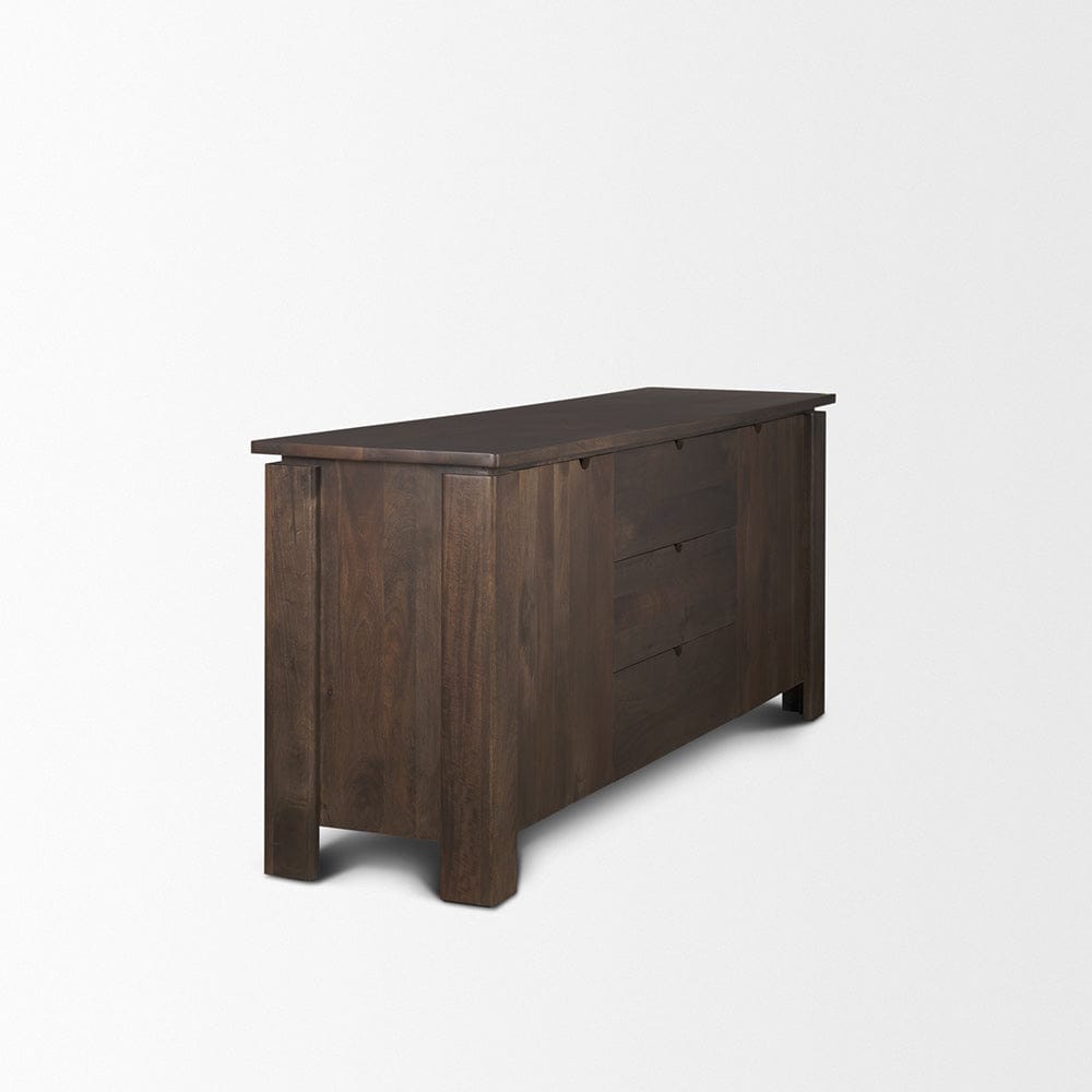 Mercana - Wallen 2 Door Solid Dark Brown Wood w/ 3 Drawers Sideboard - 71010 view 5