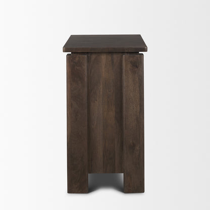 Mercana - Wallen Solid Dark Brown Wood 3 Drawer Accent Cabinet - 71009 view 3