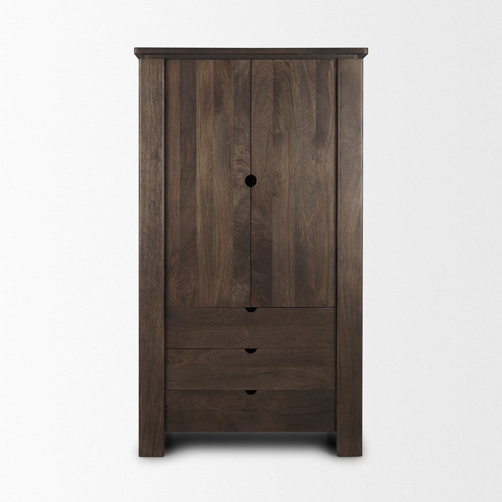 Mercana - Wallen Solid Dark Brown Wood Curio Cabinet - 71008 view 2
