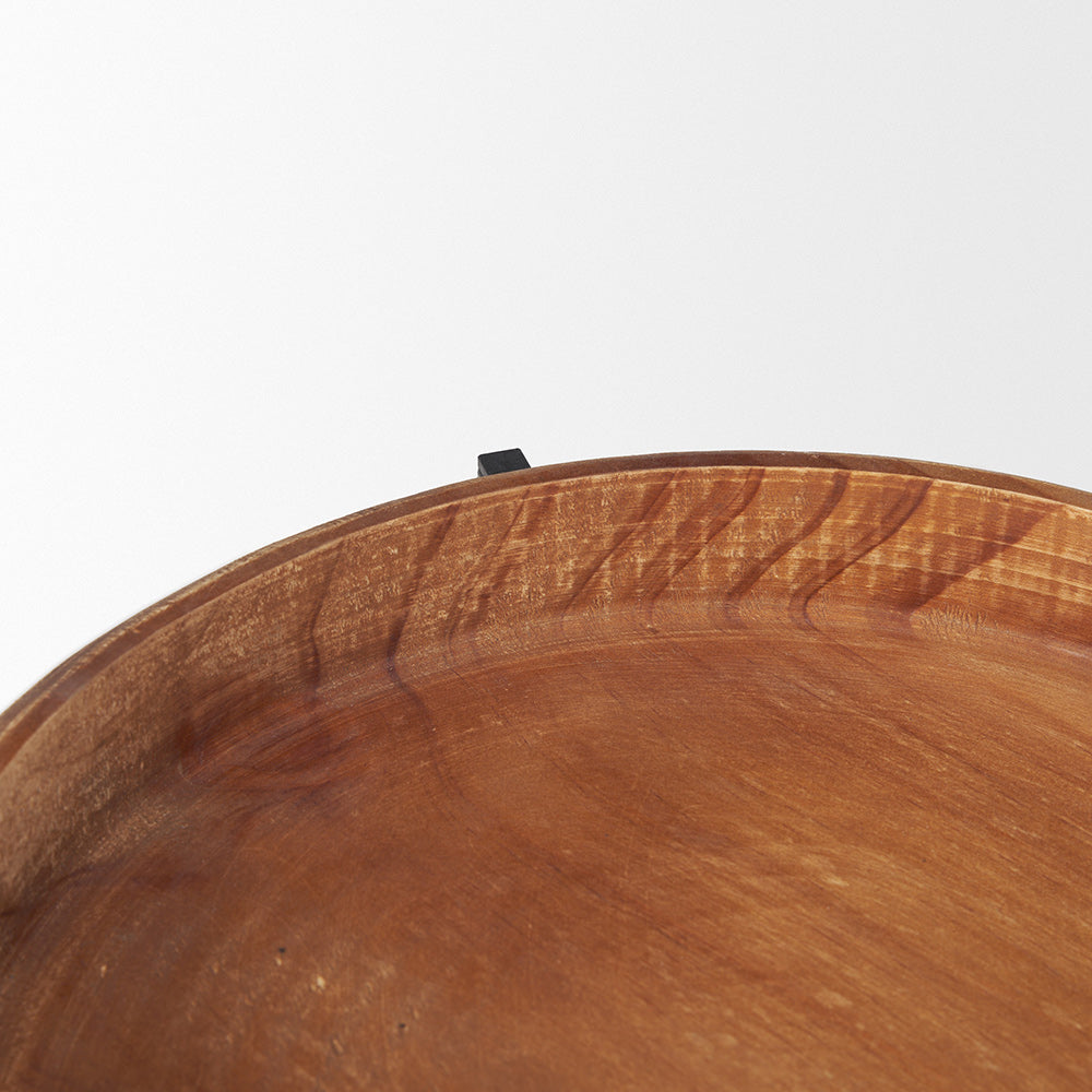 Mercana - Wally Round Medium Brown Wood w/ Matte Black Metal Stand Trays - 71047 view 5
