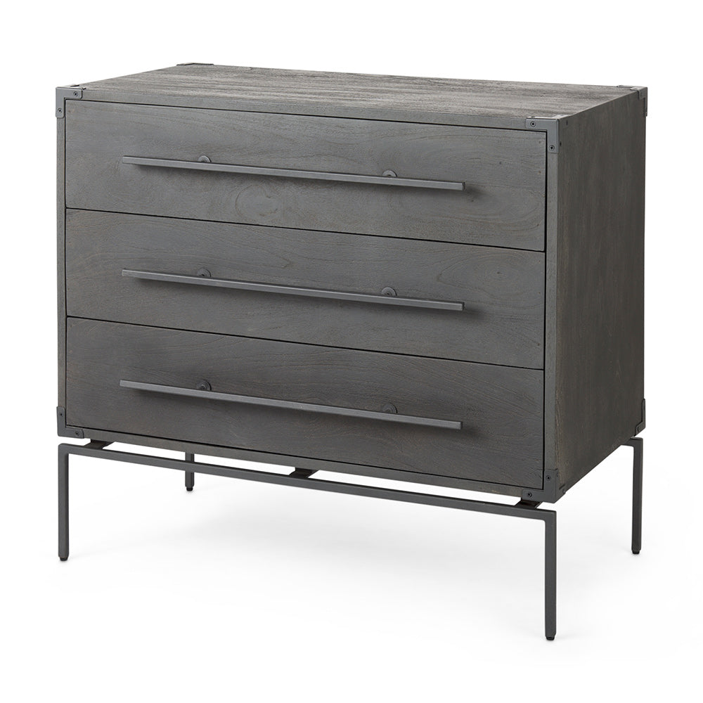 Mercana - Ward 34L x 18W Brown Wood and Iron 3 Drawer Accent Cabinet - 67826 view 1
