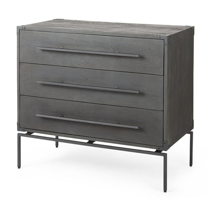 Mercana - Ward 34L x 18W Brown Wood and Iron 3 Drawer Accent Cabinet - 67826 view 1