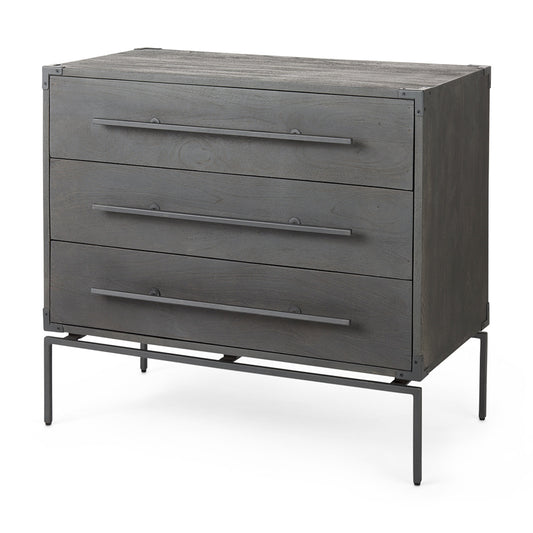 Mercana - Ward 34L x 18W Brown Wood and Iron 3 Drawer Accent Cabinet - 67826 view 1