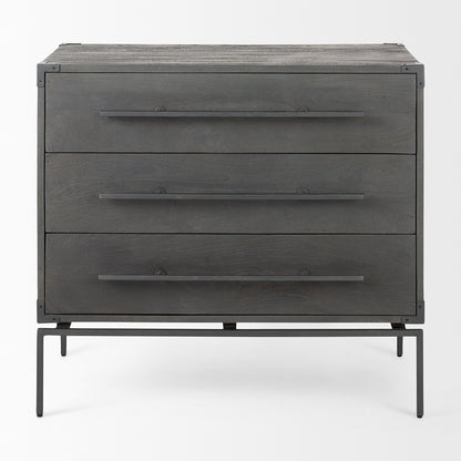 Mercana - Ward 34L x 18W Brown Wood and Iron 3 Drawer Accent Cabinet - 67826 view 6