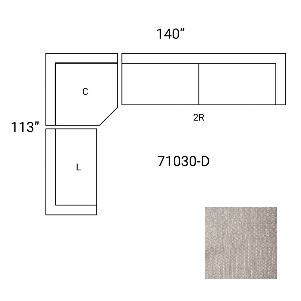 Mercana - Warner Gray 3 Piece Sofa Set w/Corner Piece - 71030-D view 2