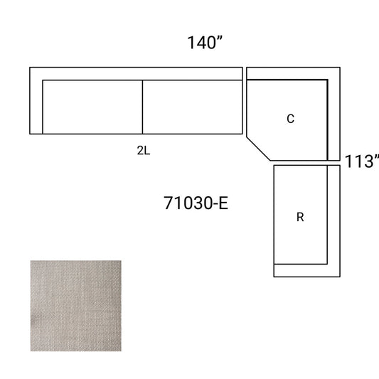 Mercana - Warner Gray 3 Piece Sofa Set w/Corner Piece - 71030-E view 2
