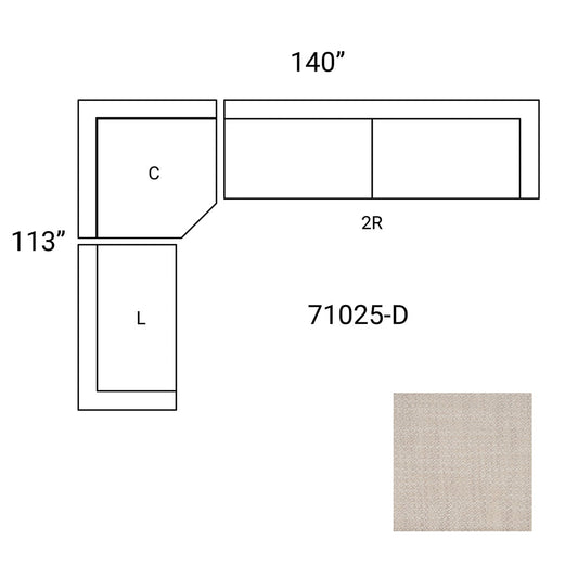 Mercana - Warner Oatmeal 3 Piece Sofa Set w/Corner Piece - 71025-D view 2