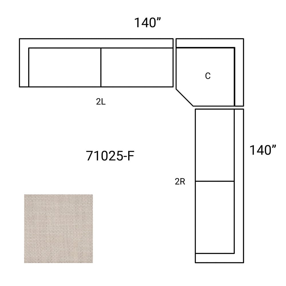 Mercana - Warner Oatmeal 3 Piece Sofa Set w/Corner Piece - 71025-F view 2