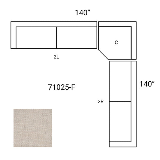 Mercana - Warner Oatmeal 3 Piece Sofa Set w/Corner Piece - 71025-F view 2