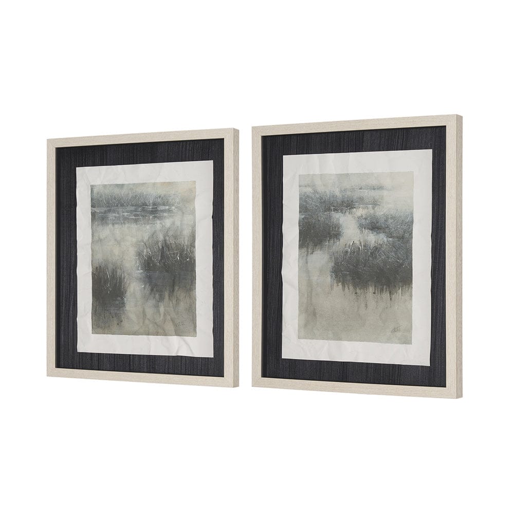 Mercana - Water Grasses by Mercana Studio a Hand Embellished Framed Art Print Matted under Glass (Set of 2) - 15654 view 2