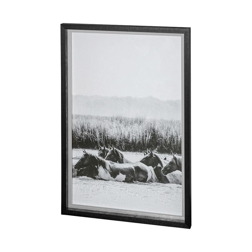 Mercana - Water Horses III 1 by PH Burchett a Hand Embellished Textured Framed Art Print Matted under Glass - 12833 view 5