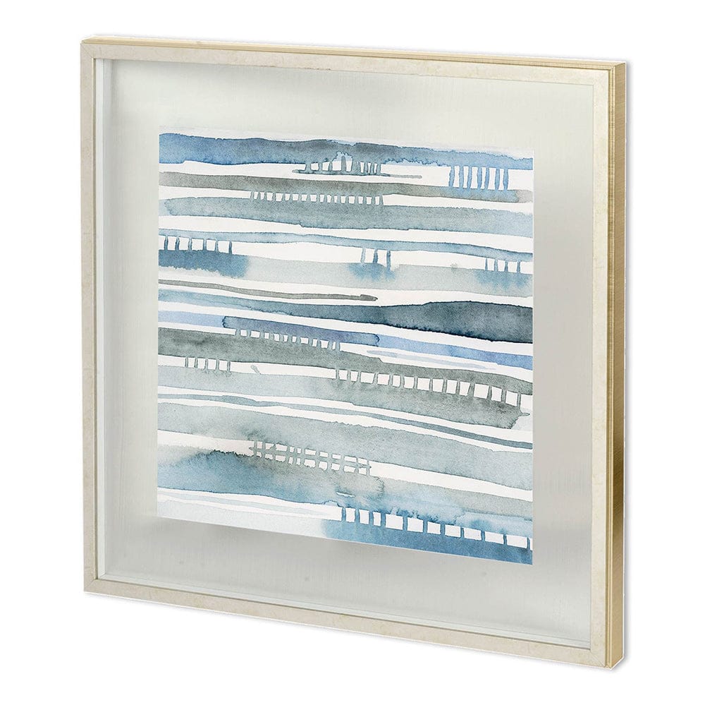Mercana - Water Patterns I by Mercana Studio a Hand Embellished Textured Framed Art Print Matted under Glass - 11518 view 1