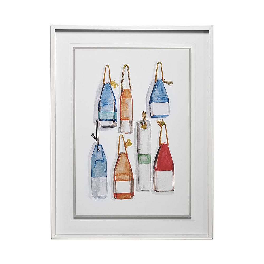 Mercana - Watercolor Buoys I by Jenifer Paxton Parker a Framed Art Print Matted under Glass - 13085 view 1