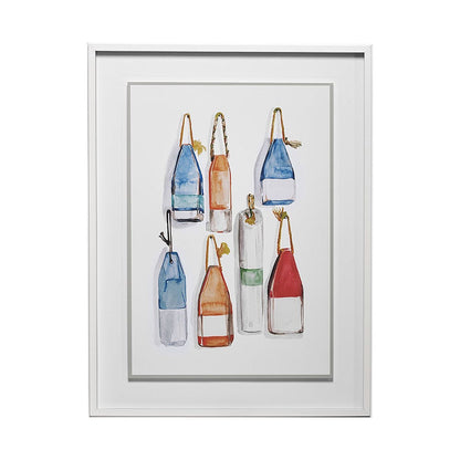 Mercana - Watercolor Buoys I by Jenifer Paxton Parker a Framed Art Print Matted under Glass - 13085 view 1