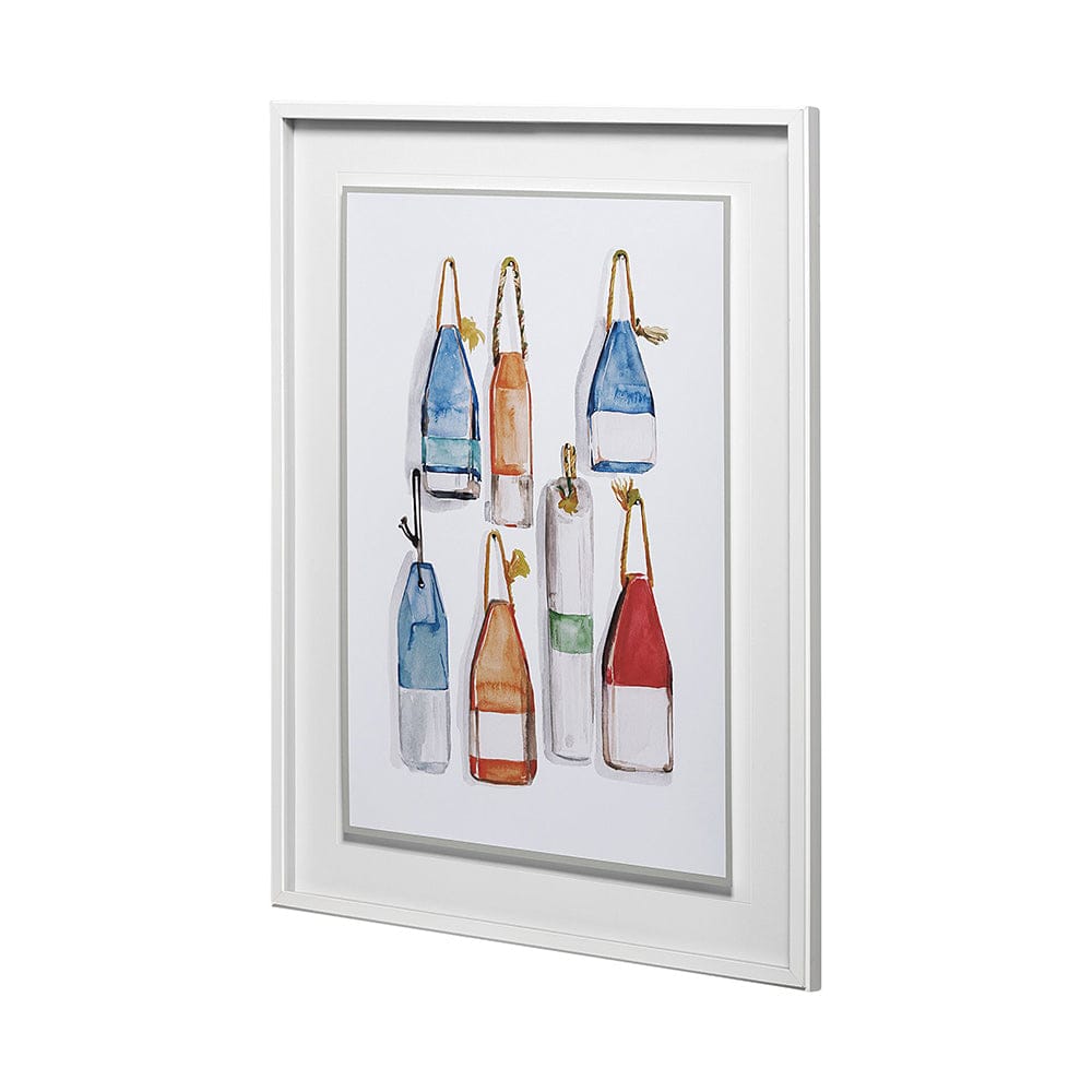 Mercana - Watercolor Buoys I by Jenifer Paxton Parker a Framed Art Print Matted under Glass - 13085 view 4