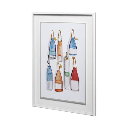 Mercana - Watercolor Buoys I by Jenifer Paxton Parker a Framed Art Print Matted under Glass - 13085 view 4