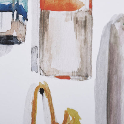 Mercana - Watercolor Buoys I by Jenifer Paxton Parker a Framed Art Print Matted under Glass - 13085 view 6