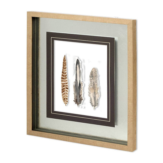 Mercana - Watercolor Plumes I by Grace Popp a Hand Embellished Textured Framed Art Print Matted under Glass - 11317 view 1