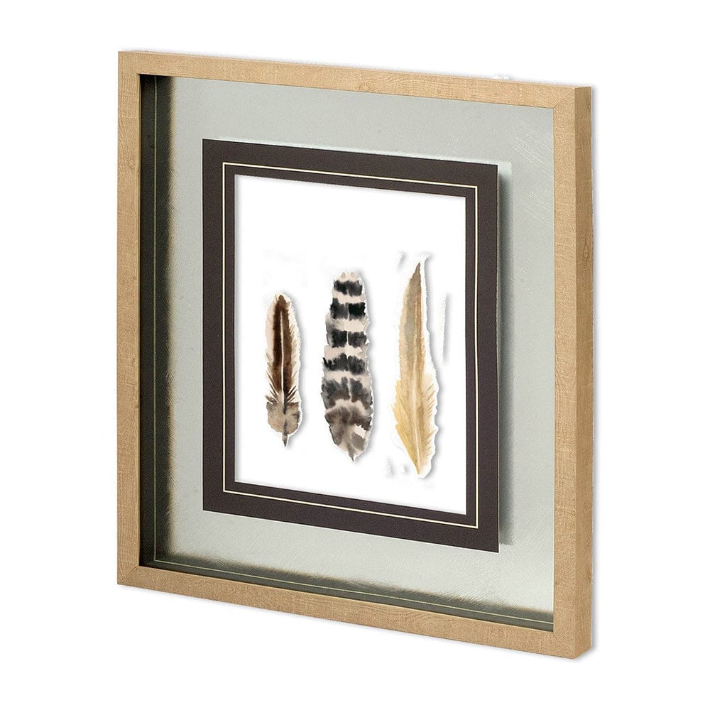 Mercana - Watercolor Plumes II by Grace Popp a Hand Embellished Textured Framed Art Print Matted under Glass - 11318 view 1