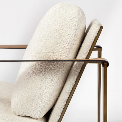 Mercana - Watson Cream Fabric Wrap Gold Metal Frame Accent Chair - 69135 view 2