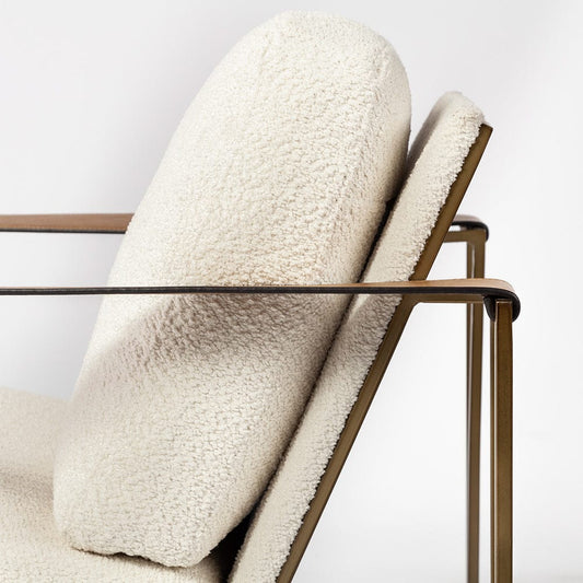 Mercana - Watson Cream Fabric Wrap Gold Metal Frame Accent Chair - 69135 view 2