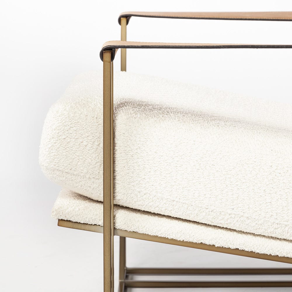 Mercana - Watson Cream Fabric Wrap Gold Metal Frame Accent Chair - 69135 view 3