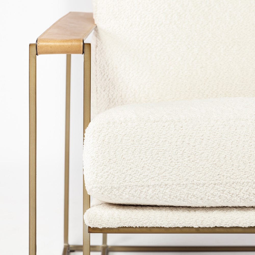 Mercana - Watson Cream Fabric Wrap Gold Metal Frame Accent Chair - 69135 view 5