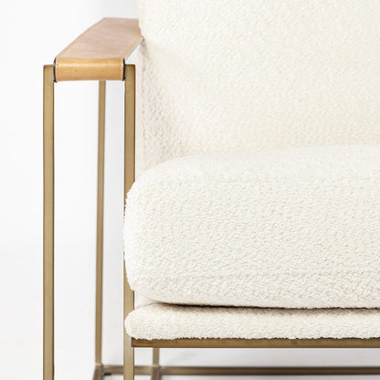 Mercana - Watson Cream Fabric Wrap Gold Metal Frame Accent Chair - 69135 view 5