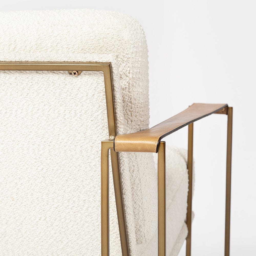Mercana - Watson Cream Fabric Wrap Gold Metal Frame Accent Chair - 69135 view 6