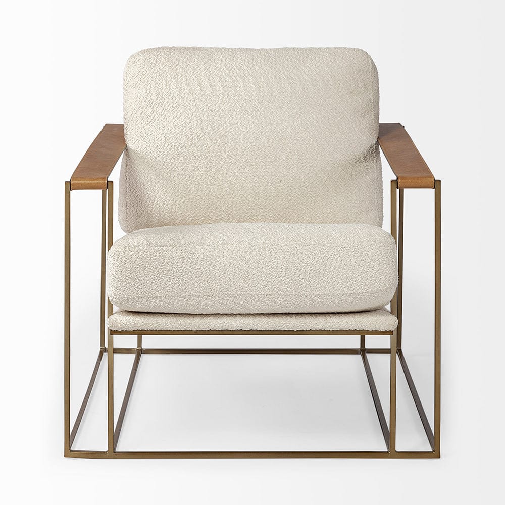 Mercana - Watson Cream Fabric Wrap Gold Metal Frame Accent Chair - 69135 view 8
