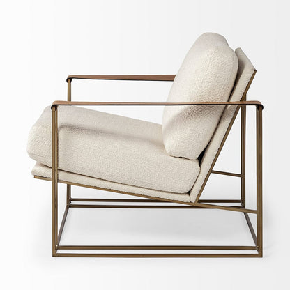 Mercana - Watson Cream Fabric Wrap Gold Metal Frame Accent Chair - 69135 view 9